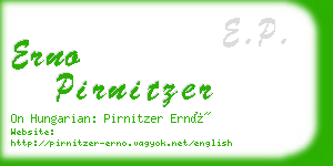 erno pirnitzer business card